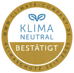 KLIMANEUTRAL BESTÄTIGT WWW.CLIMATE-COMPANY.DE KLIMASCHUTZ SEIT 2005