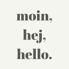 moin, hej, hello.