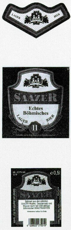 SAAZER Echtes Böhmisches LAGERBIER