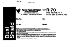 Dual Shield Alloy Rods Division