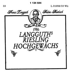 1986 LANGUTH`S RIESLING HOCHGEWÄCHS