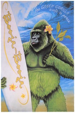 Booja-Booja the GREEN GORILLA surfs in peace