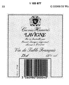 Cuvée Honoré LAVIGNE