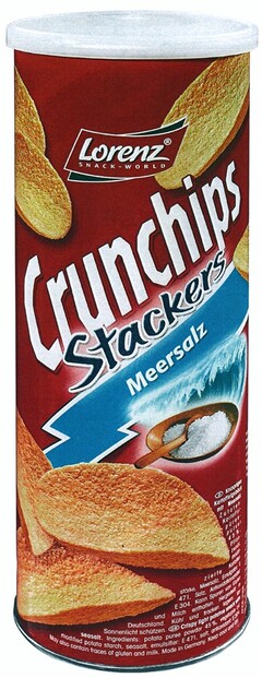 Lorenz SNACK-WORLD Crunchips Stackers Meersalz