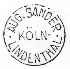 AUG. SANDER · LINDENTHAL · KÖLN-