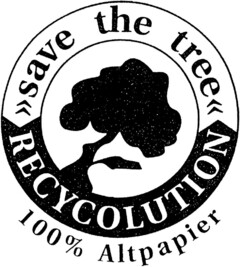 save the tree RECYCOLUTION 100% Altpapier