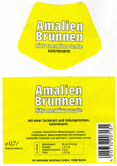 Amalien Brunnen Zitronenlimonade kalorienarm