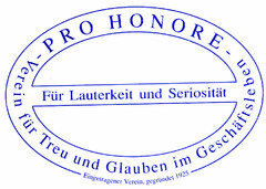 PRO HONORE Verein für Treu und Glauben im Geschäftsleben