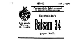 Kaschmieder's Balsam 34 gegen Kolik