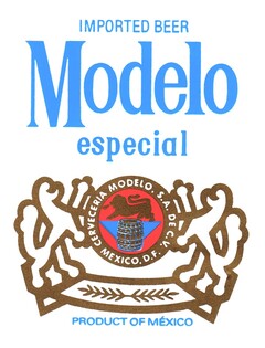 IMPORTED BEER Modelo especial PRODUCT OF MEXICO