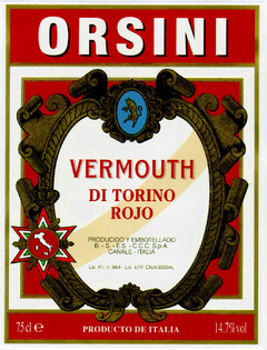 ORSINI VERMOUTH DI TORINO ROJO