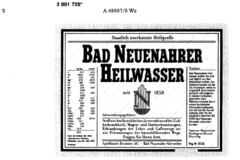 BAD NEUENAHRER HEILWASSER, seit 1858