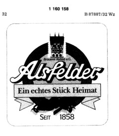 Brauerei Alsfeld e.G. Alsfelder Ein echtes Stück Heimat SEIT 1858