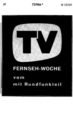 TV FERNSEH-WOCHE vom mit Rundfunkteil