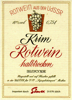 Krim Rotwein halbtrocken