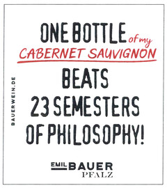 ONE BOTTLE of my CABERNET SAUVIGNON BEATS 23 SEMESTERS OF PHILOSOPHY! BAUERWEIN.DE EMIL BAUER PFALZ