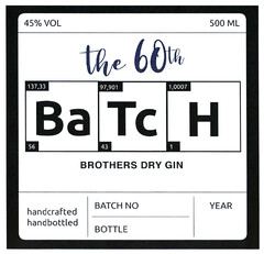 The 60th Batch Dry Gin