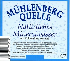 MÜHLENBERG QUELLE Natürliches Mineralwasser
