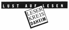 LUST AUF LESEN LESERKREIS DAHEIM