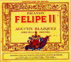 BRANDY FELIPE II AGUSTIN BLAZQUEZ JEREZ DE LA FRONTERA