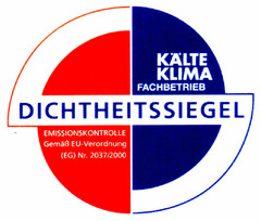 KÄLTE KLIMA FACHBETRIEB DICHTHEITSSIEGEL EMISSIONSKONTROLLE