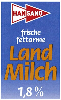 HANSANO frische fettarme Land Milch 1,8%