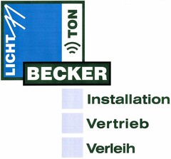 BECKER TON LICHT Installation Vertrieb Verleih