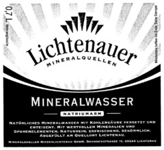 Lichtenauer MINERALQUELLEN MINERALWASSER