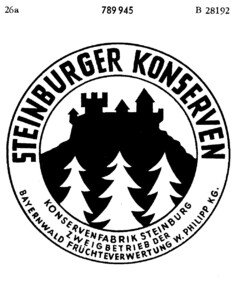 STEINBURGER KONSERVEN KONSERVENFABRIK STEINBURG