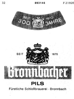 Bronnbacher PILS Fürstliche Schloßbrauerei   Bronnbach SEIT 1670