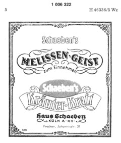 Schaeben`s Melissen-Geist