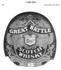 GREAT BATTLE RARE OLD SCOTCH WHISKY SCOTCH