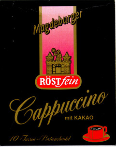 Magdeburger RÖSTfein Cappuccino mit KAKAO 10 Tassen-Portionsbeutel