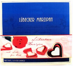 LÜBECKER MARZIPAN Lübecker Herzen  ... mit Liebe für Dich