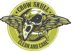 · CROW SKULL · CLEAN AND CARE