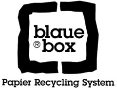 blaue box Papier Recycling System