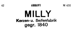 MILLY Kerzen- u. Seifenfabrik gegr. 1840