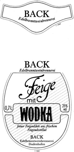 BACK Edelbranntweinbrennerei-Feige mit WODKA