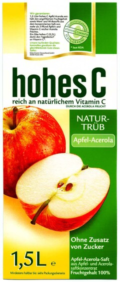 hohes C NATURTRÜB Apfel-Acerola