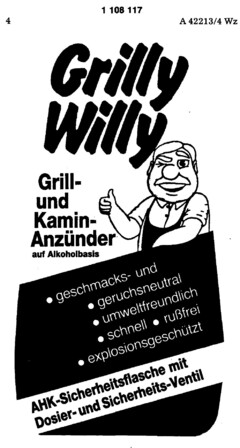 Grilly Willy Grill- und Kamin-Anzünder auf Alkoholbasis