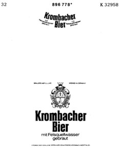 Krombacher Bier mit Felsquellwasser gebraut