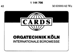 CARDS ORGATECHNIK KÖLN INTERNATIONALE BÜROMESSE