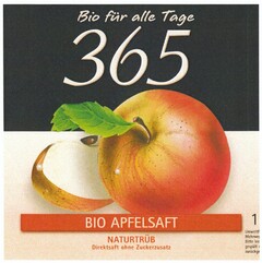 Bio für alle Tage 365 BIO APFELSAFT NATURTRÜB Direktsaft ohne Zuckerzusatz