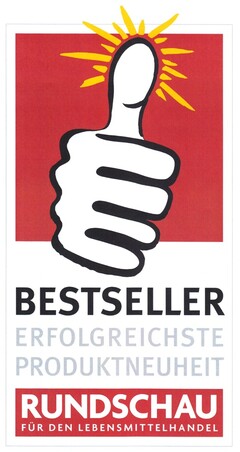 BESTSELLER ERFOLGREICHSTE PRODUKTNEUHEIT RUNDSCHAU FÜR DEN LEBENSMITTELHANDEL