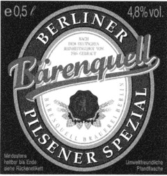 BERLINER PILSENER SPEZIAL Bärenquell