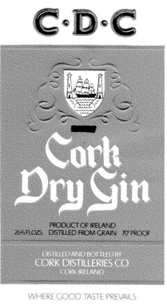 C D C  Cork Dry Gin