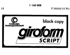 giroform SCRIPT black copy Feldmühle Aktiengesellschaft