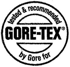 tested & recommended GORE-TEX by Gore for