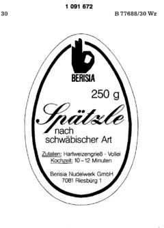 BERISIA Spätzle nach schwäbischer Art