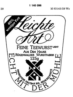 Leichte Art ECHT MIT DER MÜHLE